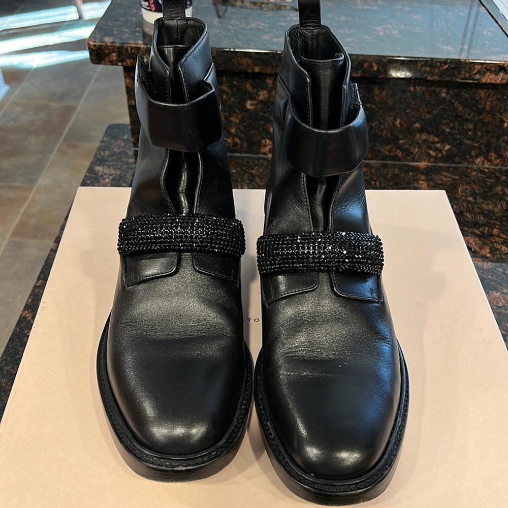 Christopher Kane Crystal Mesh Biker Boot